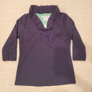 Gretchen Scott Ruffle Neck Top with Tags